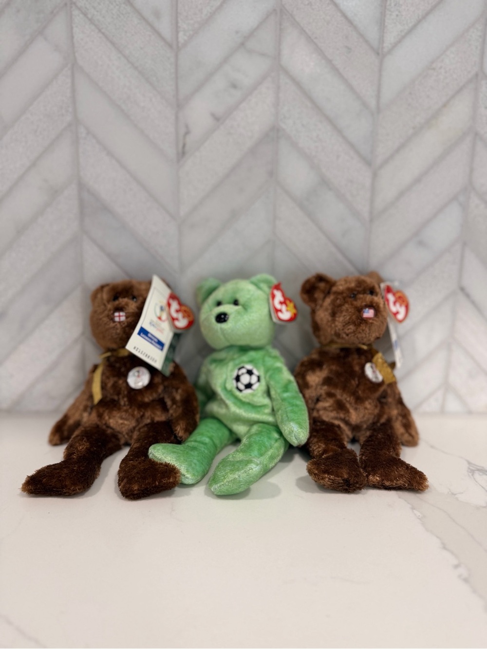 TY Champion Beanie Baby 2002 FIFA World Cup Bear Lot USA England Soccer
